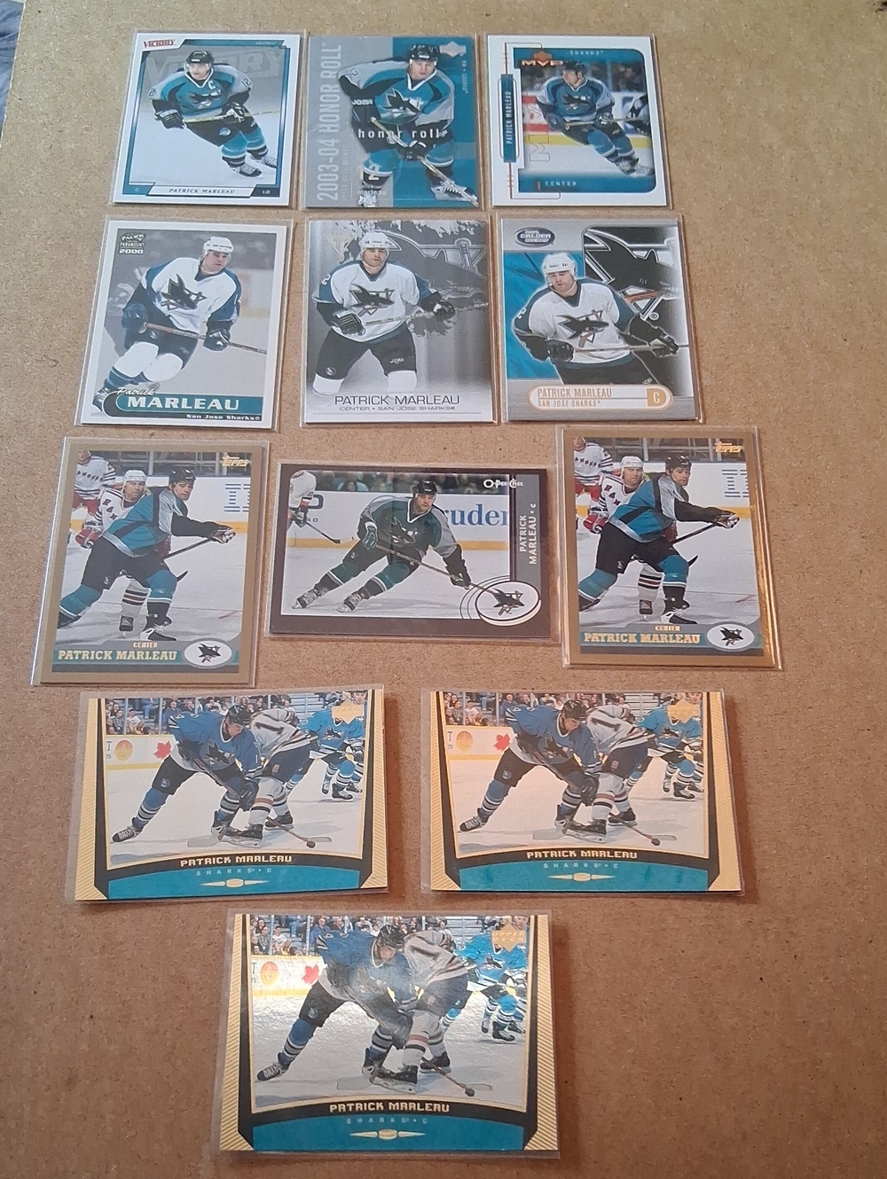 Patrick Marleau Hockey Card Lot - San Jose Sharks Teal & Black